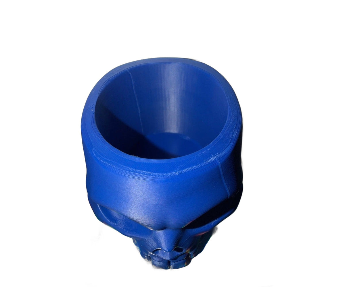 3D printed skull bowl, white background