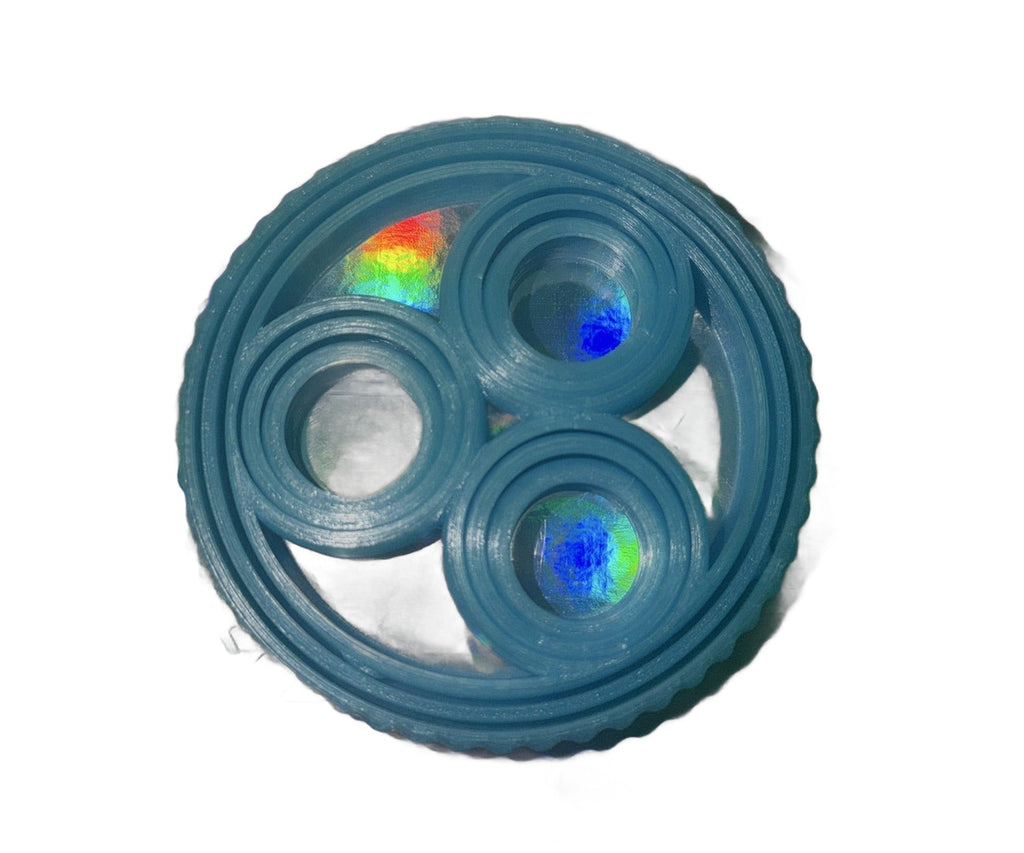 Rotating rings fidget toy, white background