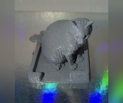 Custom 3D printed cat figurine example