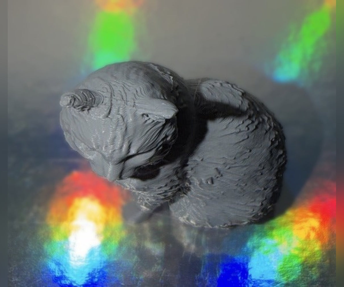 Custom 3D printed cat figurine example