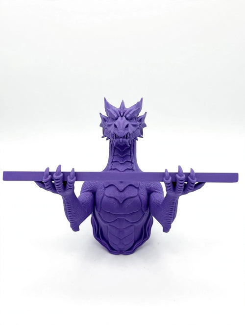 3D printed dragon shelf, white background