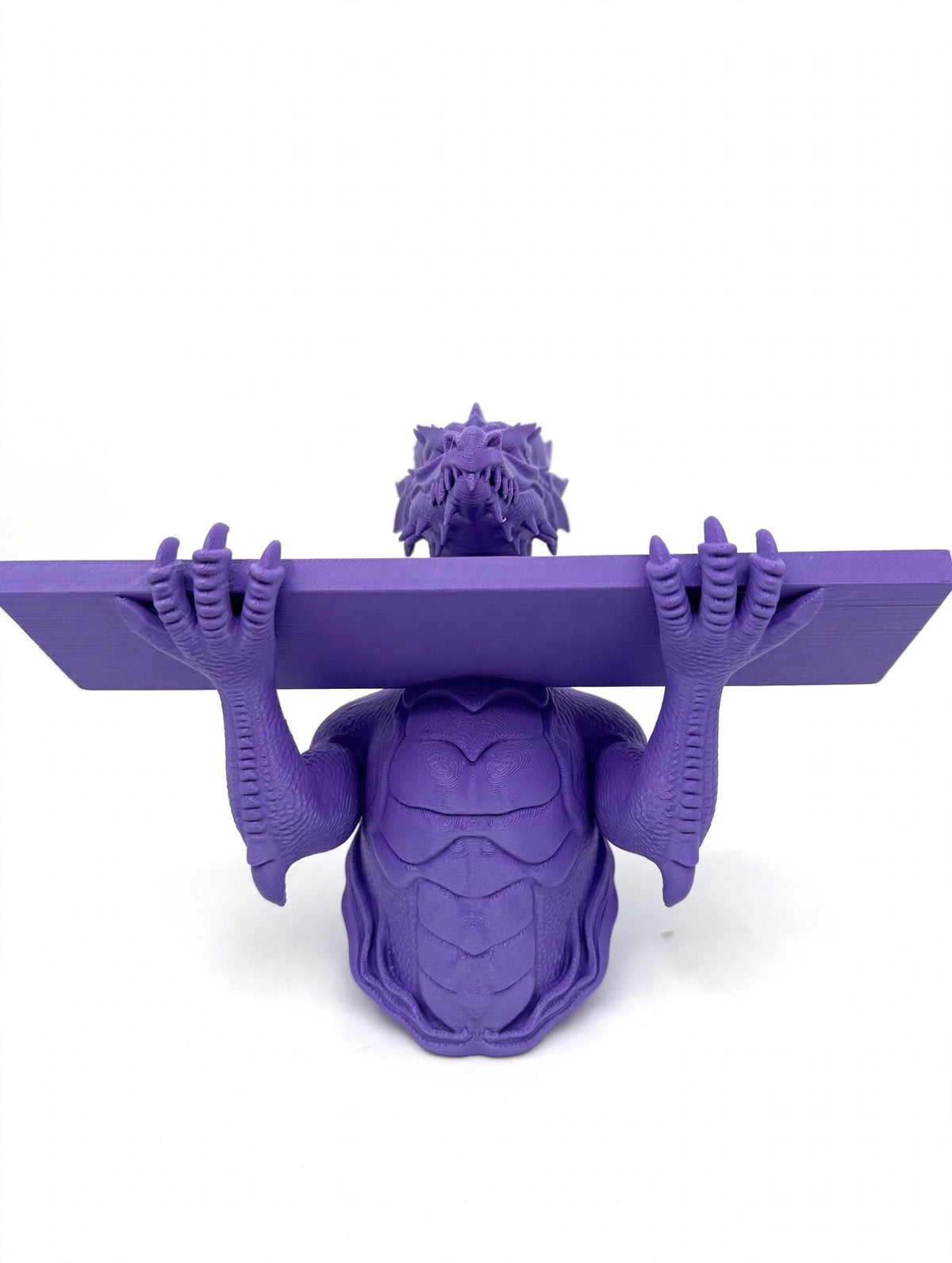 3D printed dragon shelf, white background