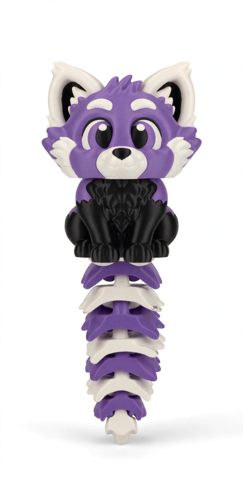 3D printed articulated fox, white background