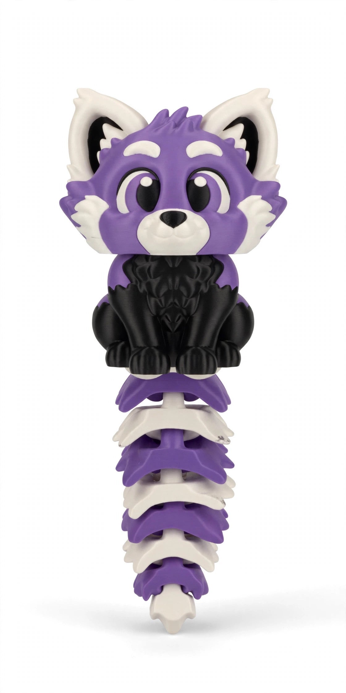3D printed articulated fox, white background