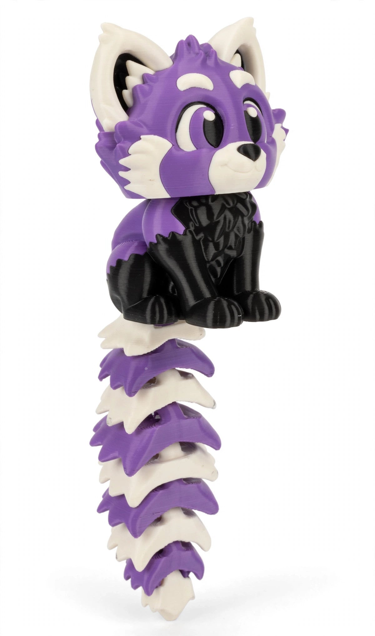 3D printed articulated fox, white background