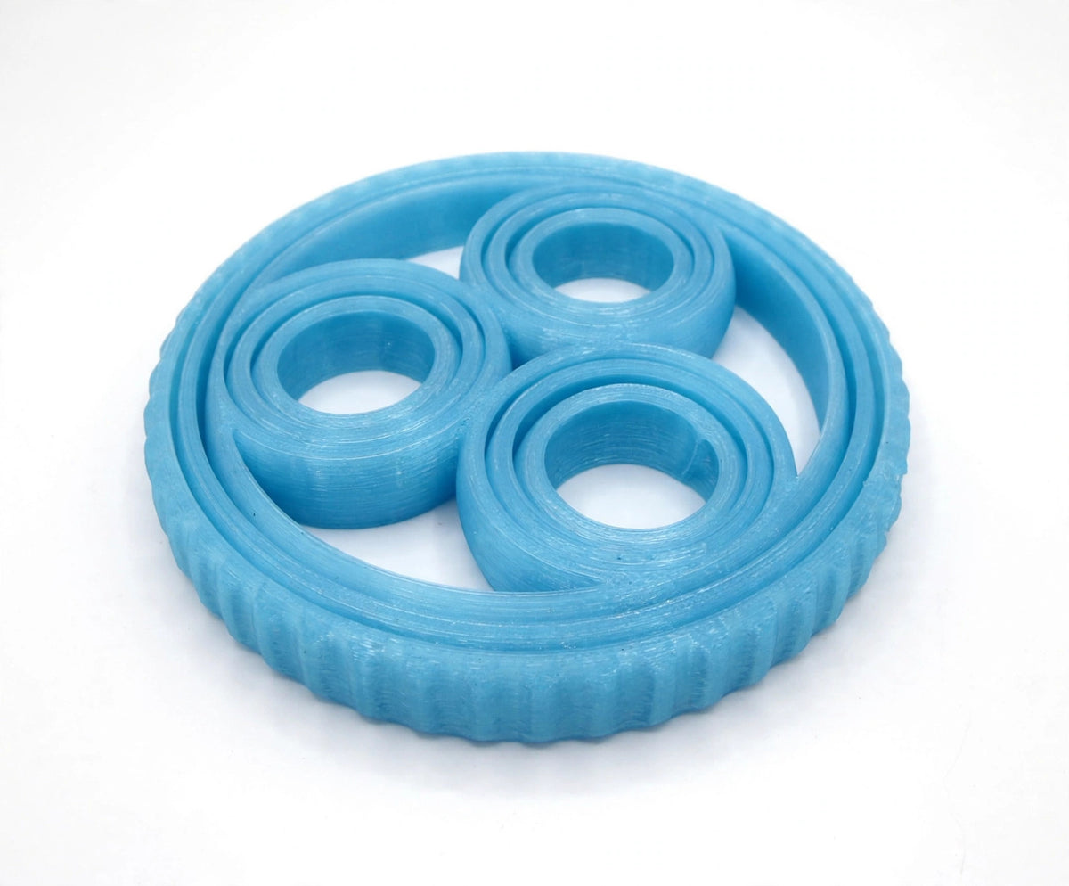 Rotating rings fidget toy, white background