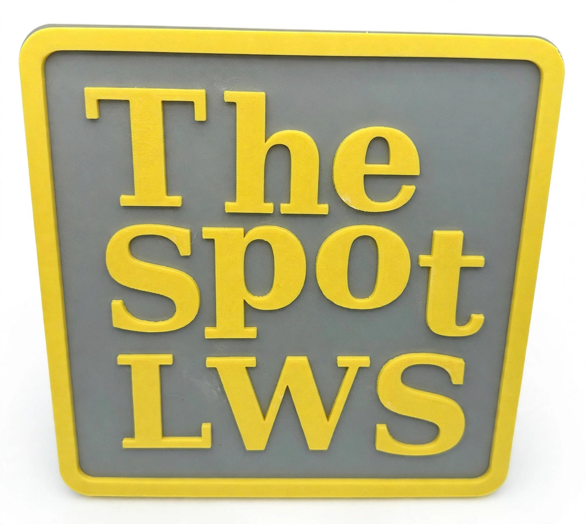 Custom 3D printed sign, white background